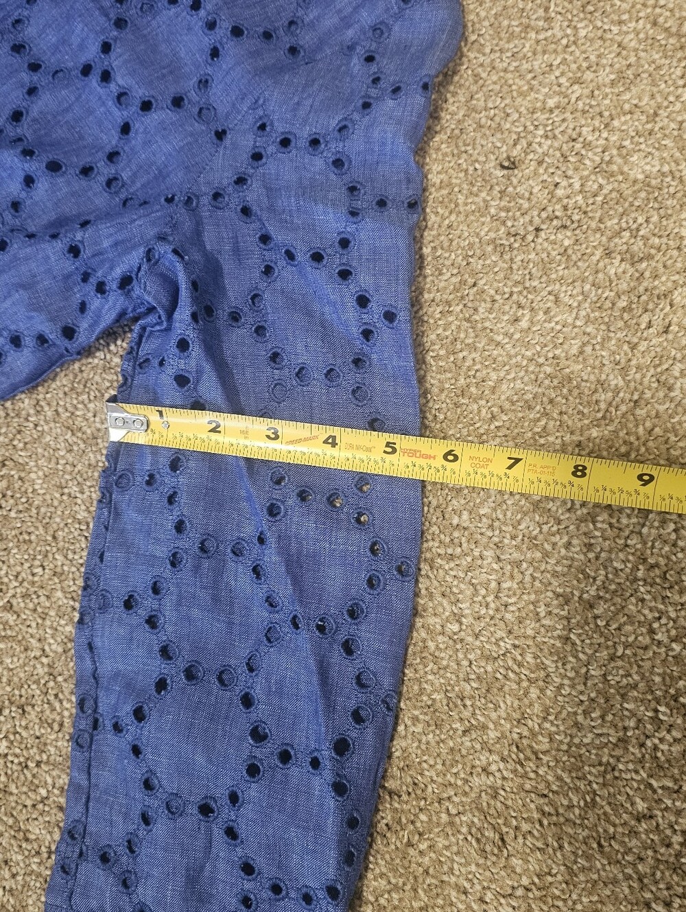 MARINA Blue Eyelet Maxi Shirt Dress - Long Sleeve - Picture 11 of 11